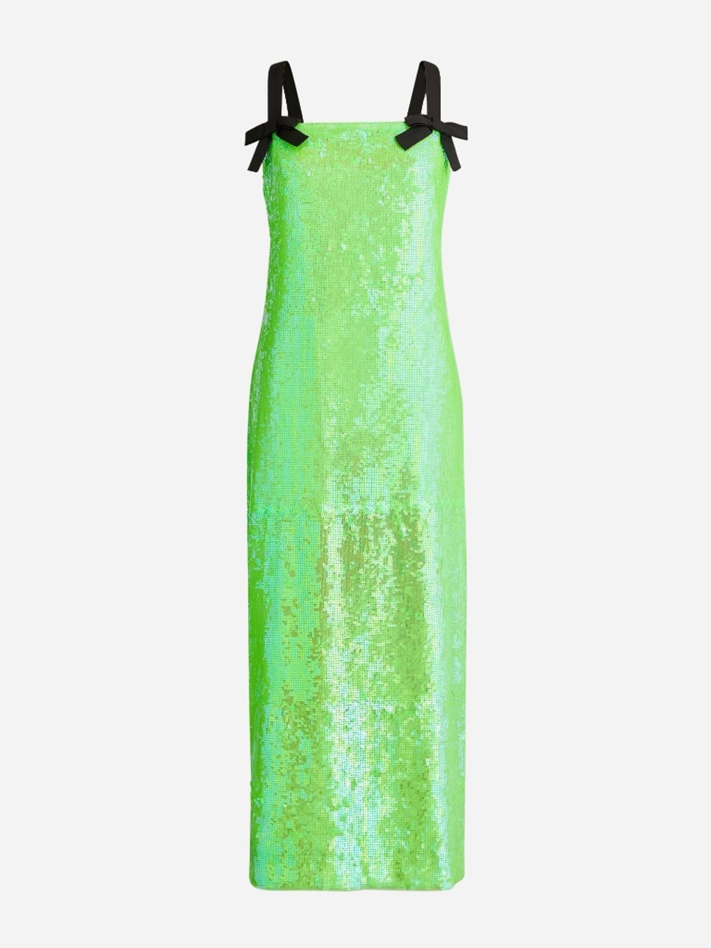 J.Crew Neon Green Sequin Bow Strap Dress Size 0
